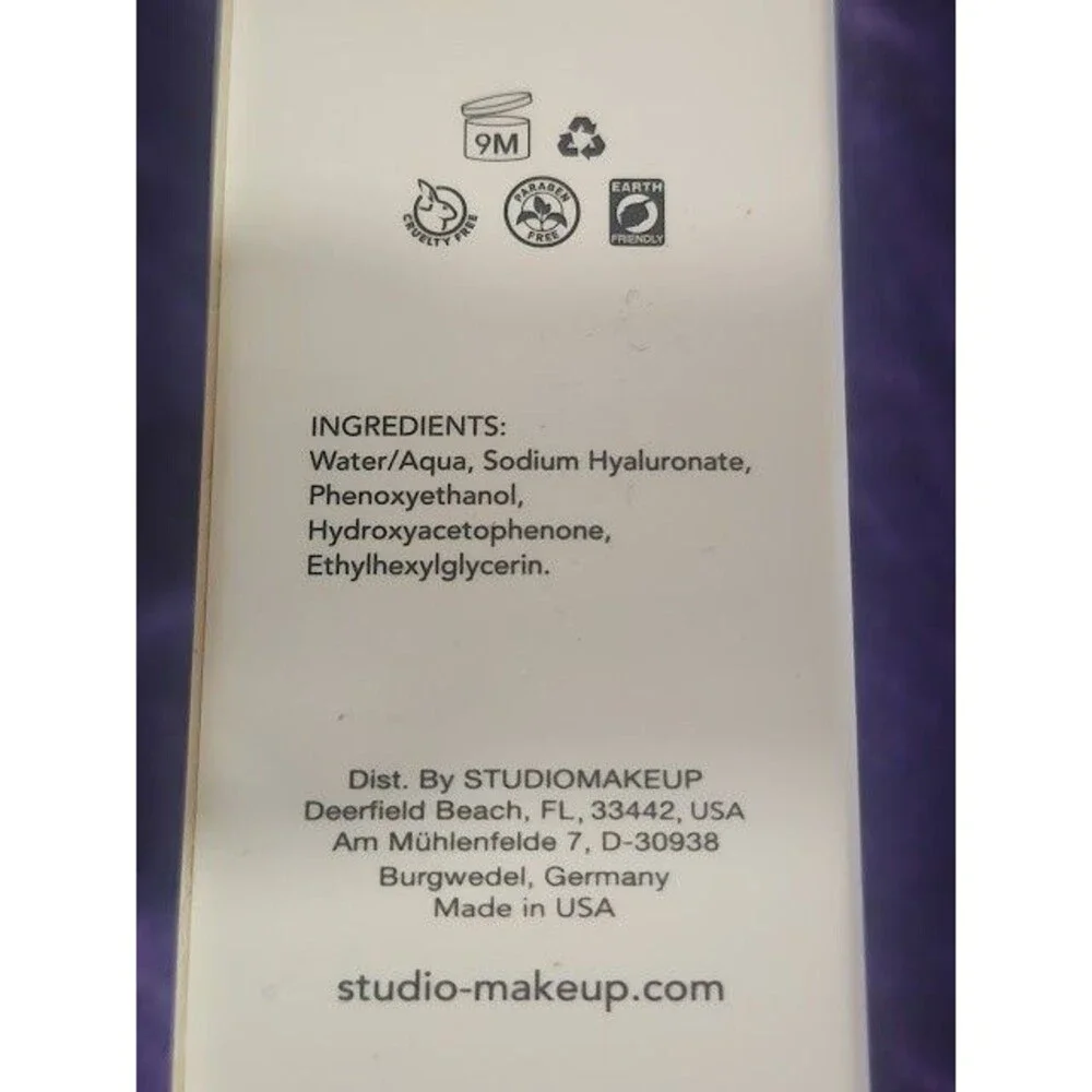 StudioMakeup Hyaluronic Acid Rejuvenating Daily Face Serum 1oz All Skin Type NIB